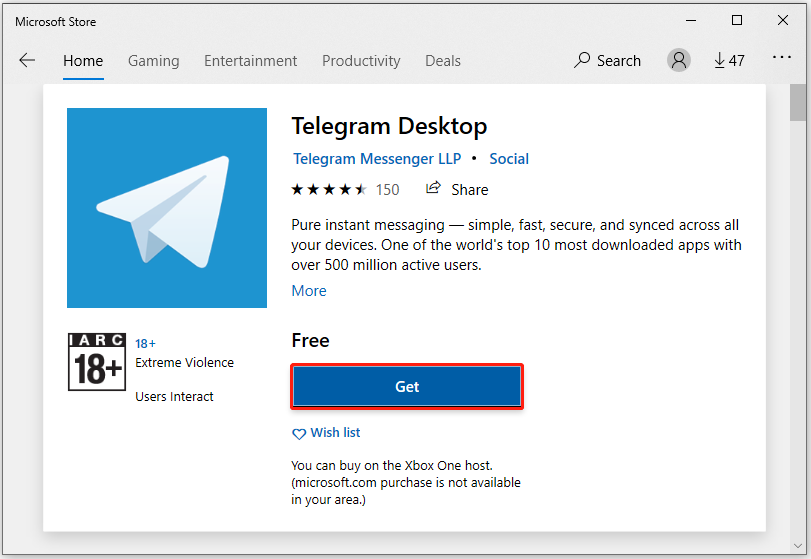 صفحة التنزيل الرسمية لـ Telegram Desktop تعرض مثبت Windows x64 والنسخة المحمولة.