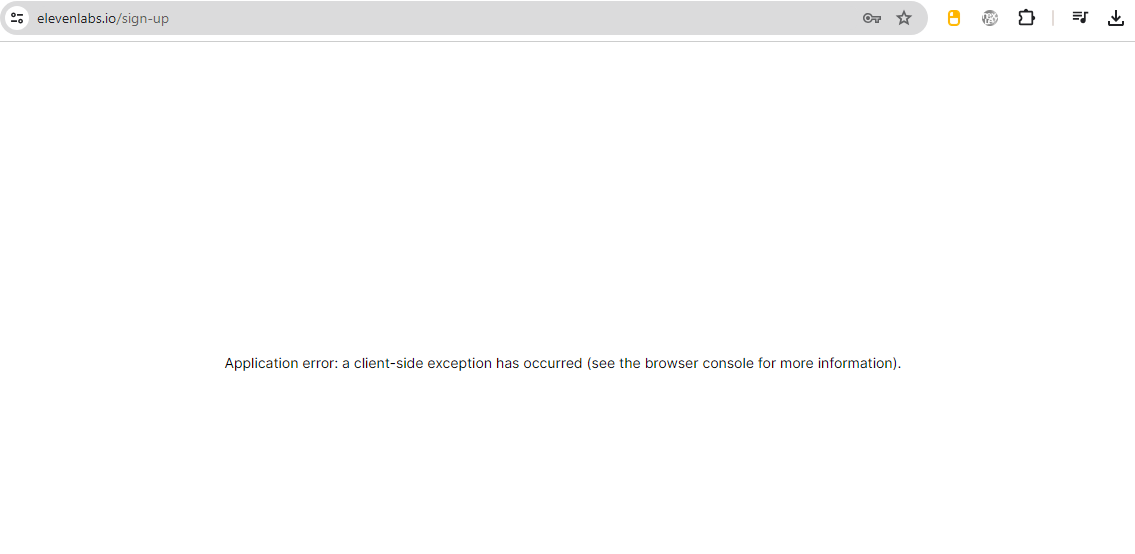 حل خطأ التطبيق: استثناء من جانب العميل في Chrome