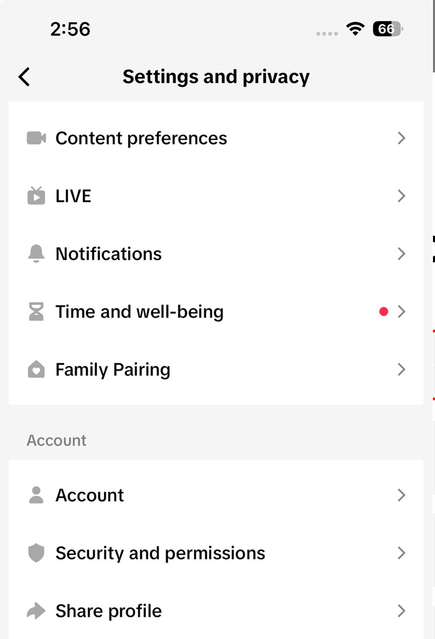 صفحة فحص الأمان في TikTok تعرض خيارات رقم الهاتف والبريد الإلكتروني والتحقق بخطوتين ومفتاح المرور.