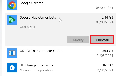 إلغاء تثبيت Google Play Games