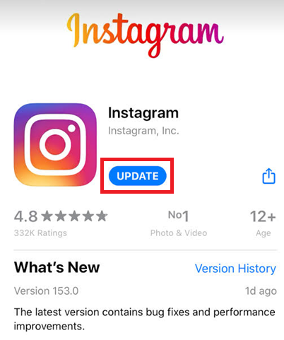 تحديث Instagram من App Store أو Play Store بينما قسم تحقيق الدخل مفقود من حساب احترافي.