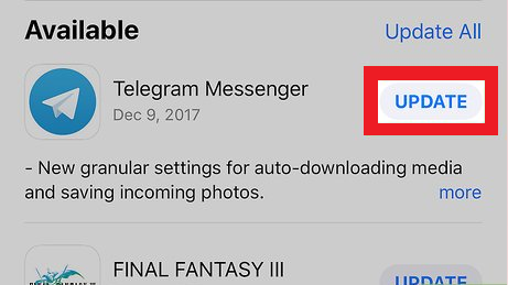 صفحة App Store أو Play Store تعرض تحديثًا لتطبيق Telegram.