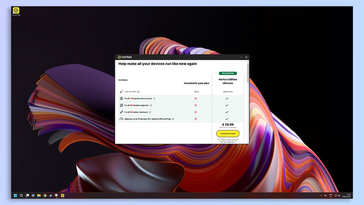 برنامج Norton 360 Advanced لمكافحة الفيروسات