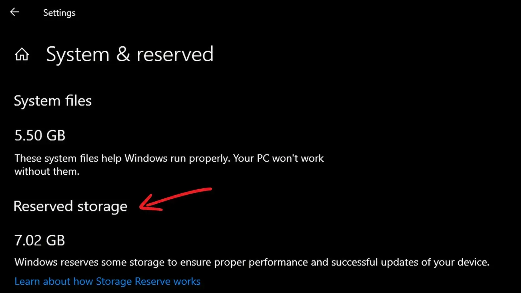Włączanie lub wyłączanie zarezerwowanego miejsca do magazynowania w systemie Windows 11