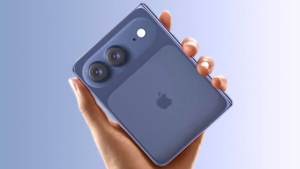 تصميم تخيلي لهاتف iPhone Ultra معروض في اليد