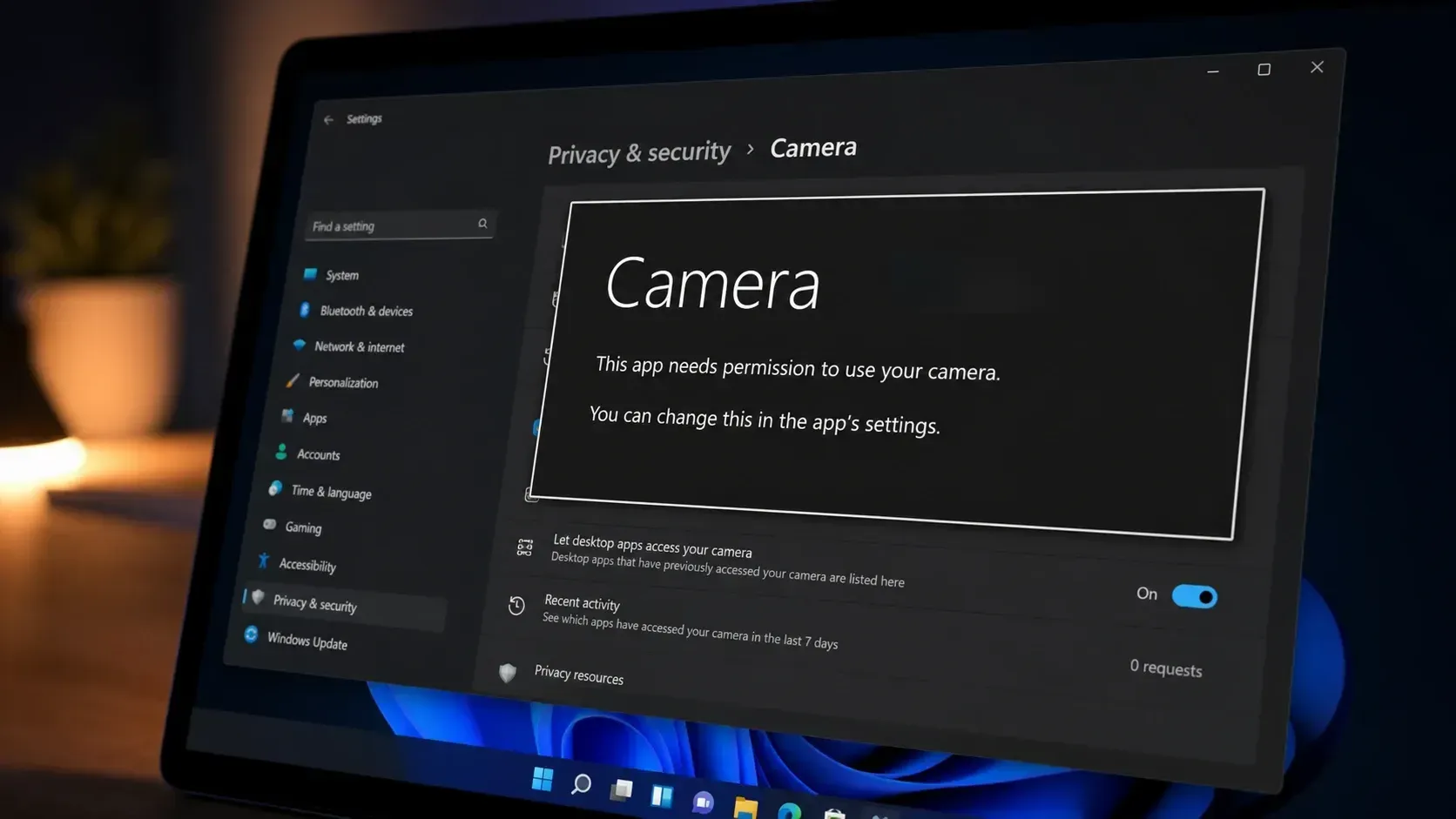 Naprawianie błędu „Aplikacja wymaga uprawnień aparatu” w systemie Windows 11