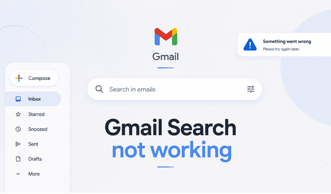 كيفية حل مشكلة بحث Gmail المتوقف في 2026