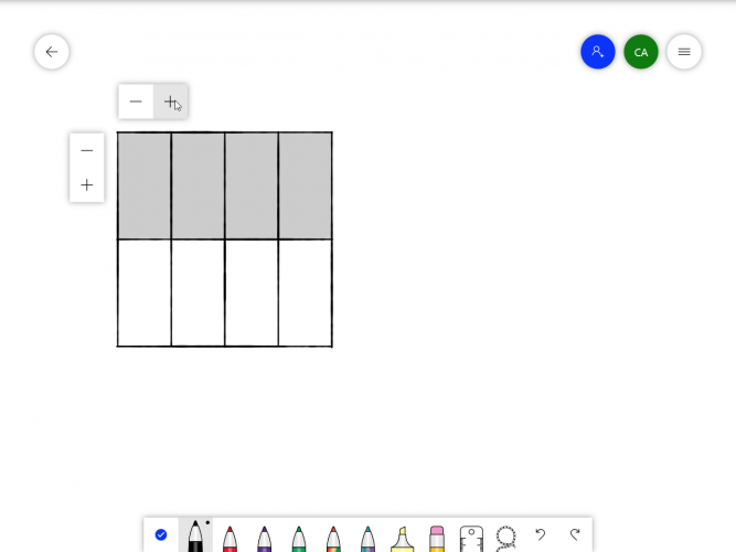 إضافة صفوف أو أعمدة في Whiteboard