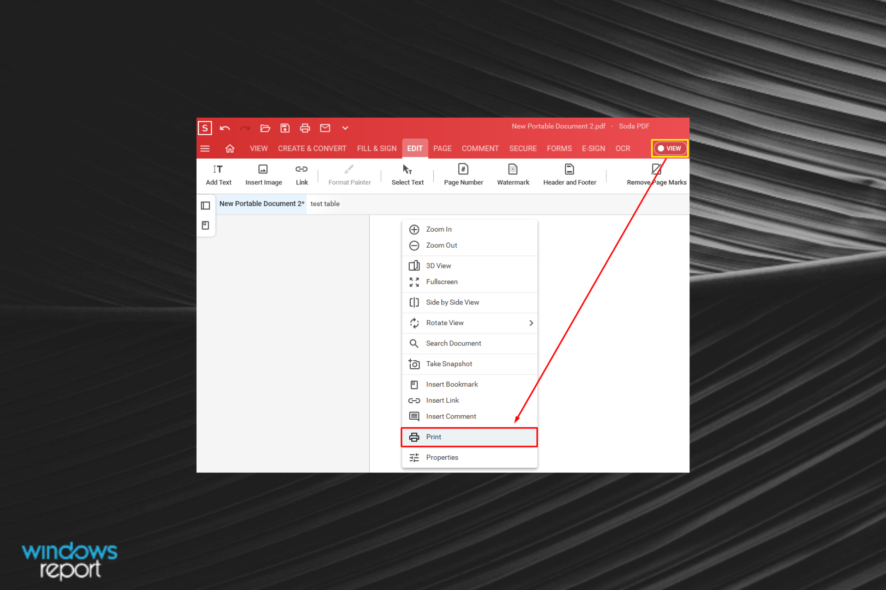 صورة توضيحية لطباعة ملفات PDF في Windows 10