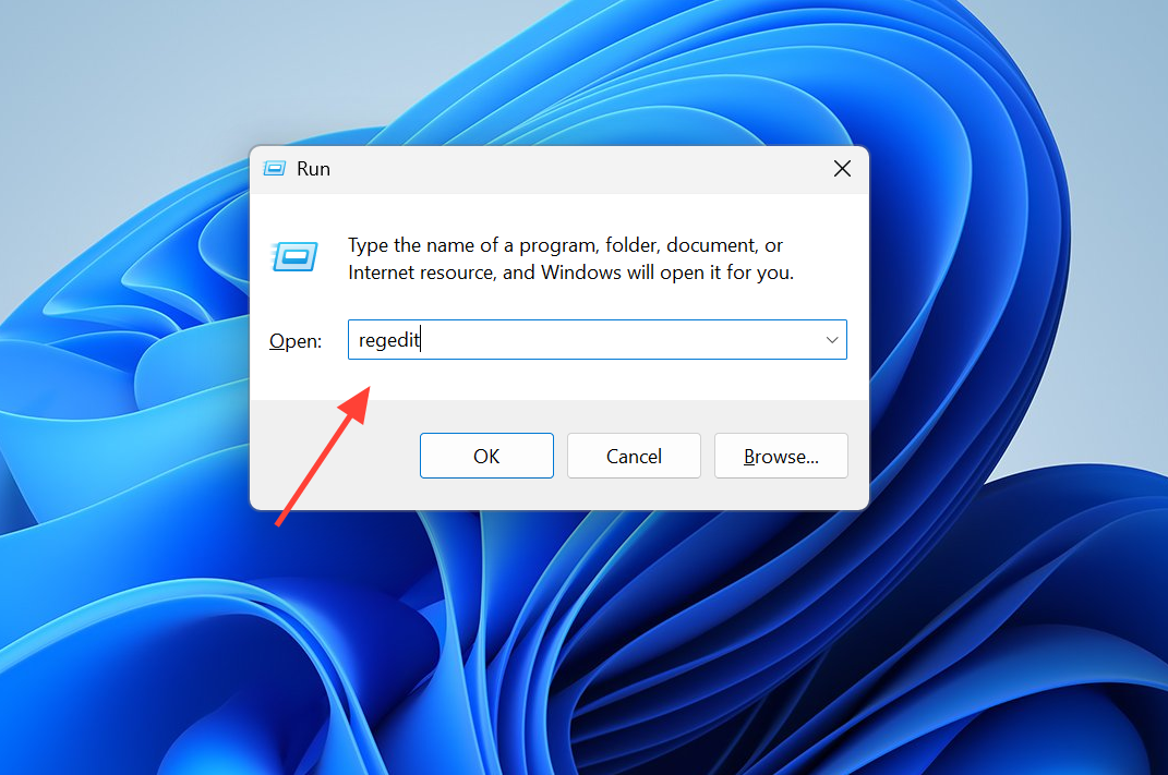 فتح Registry Editor في Windows 11