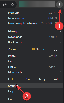 قائمة Settings في متصفح Chrome