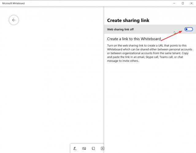 تشغيل رابط Web sharing link