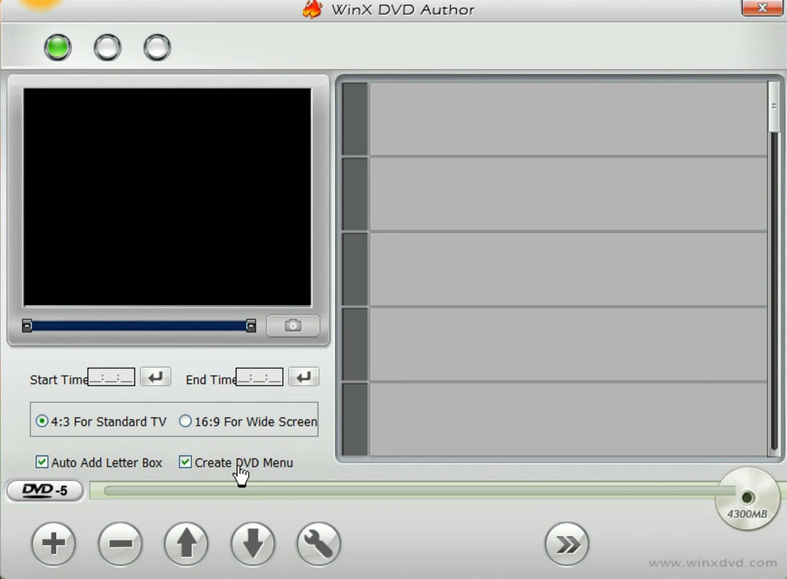 نافذة برنامج WinX DVD Author كيفية حرق قرص DVD على <a href=