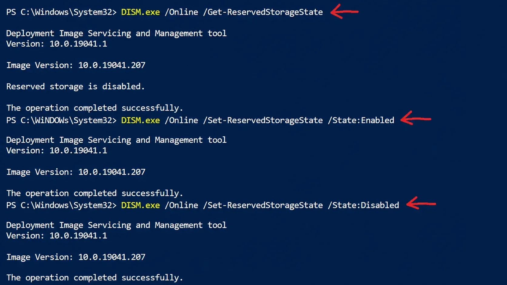 Polecenia DISM umożliwiające włączanie i wyłączanie zarezerwowanej pamięci masowej w systemie Windows 11