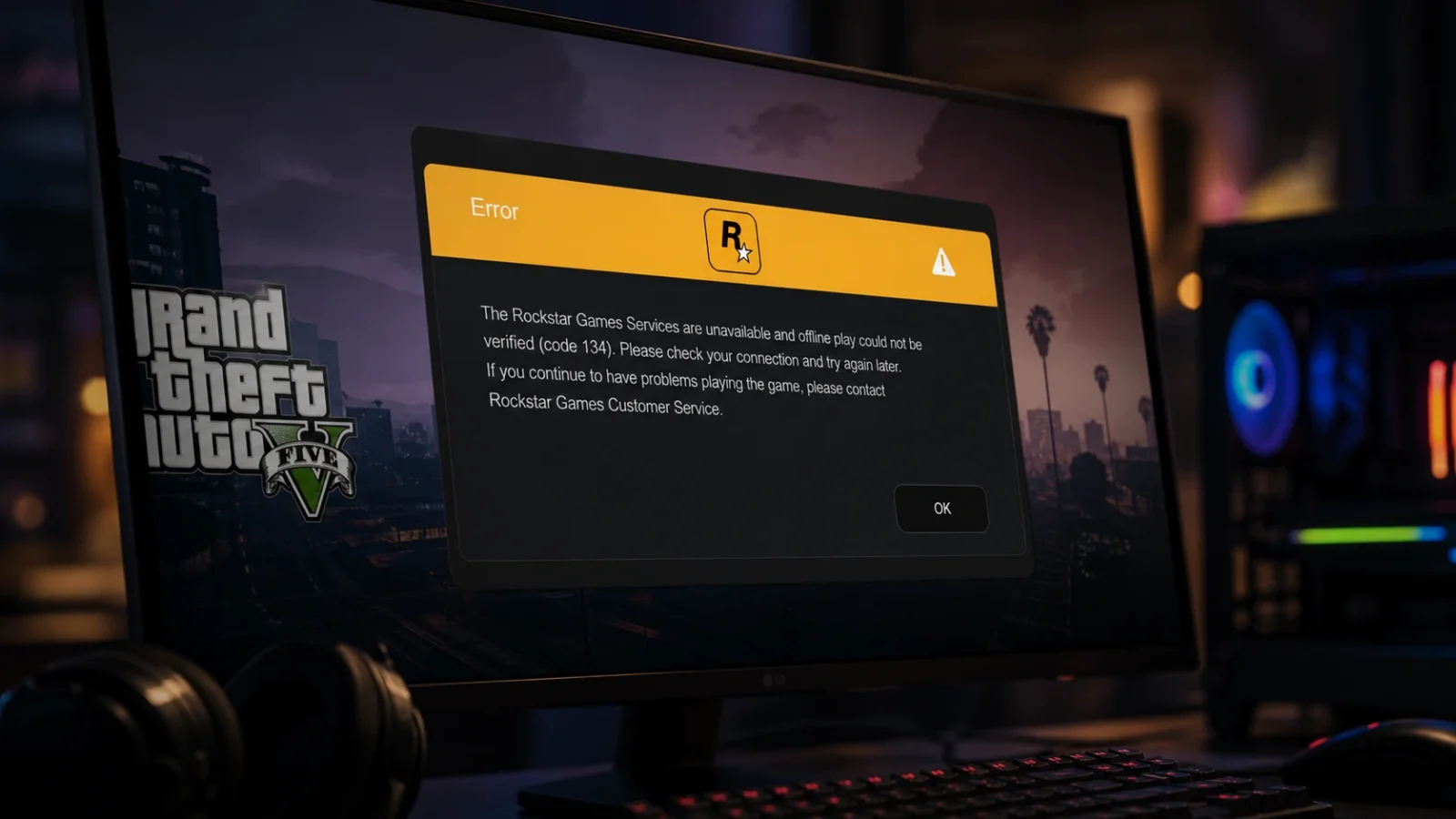 إصلاح خطأ 134 في GTA V على Windows: العودة للعب أونلاين