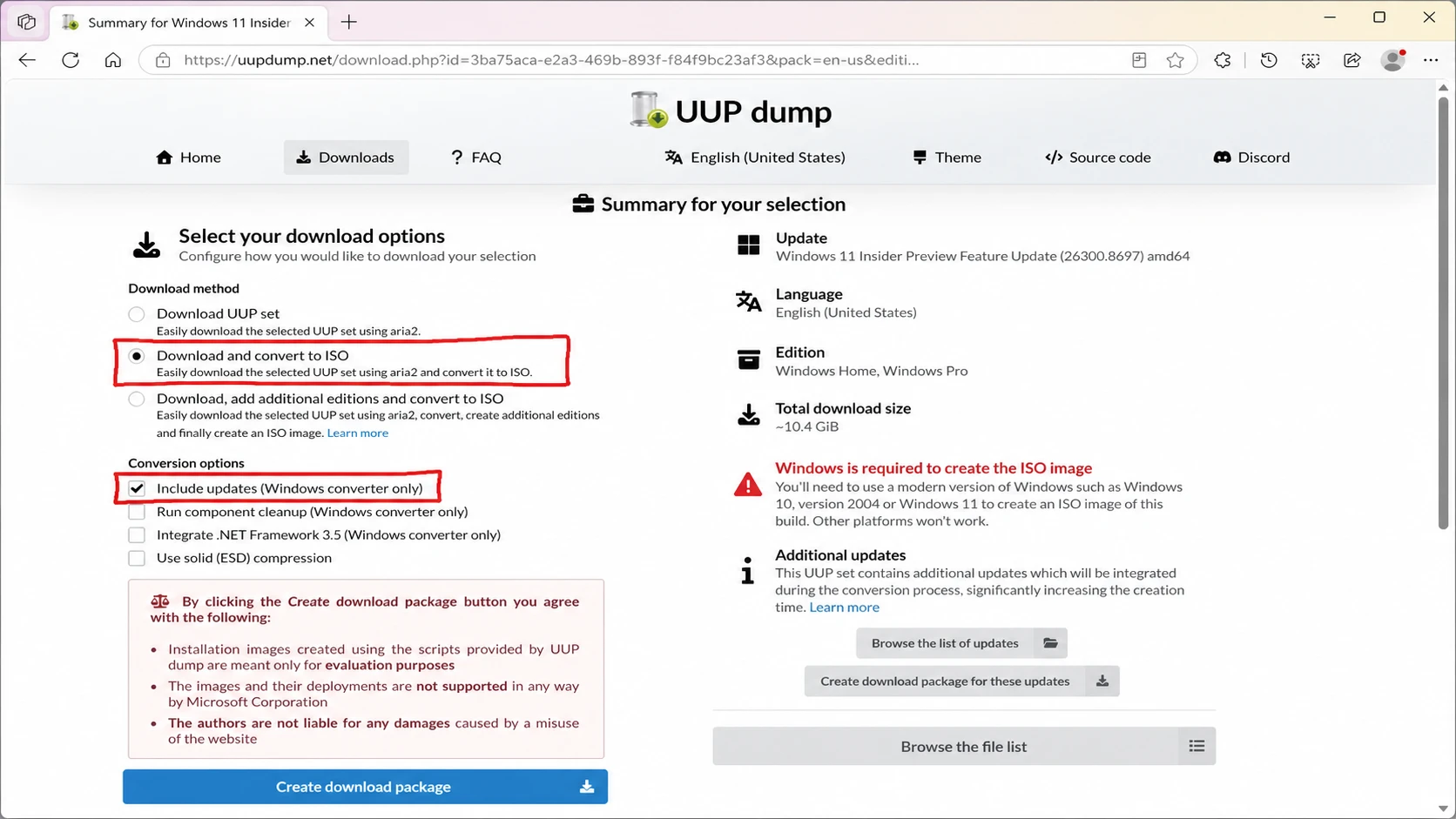 برنامج UUP Dump النصي لتنزيل وتحويل ملف ISO لإصدار 26H2