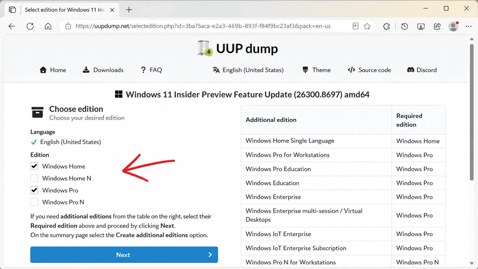 إصدارات Windows 11 26H2 في UUP Dump