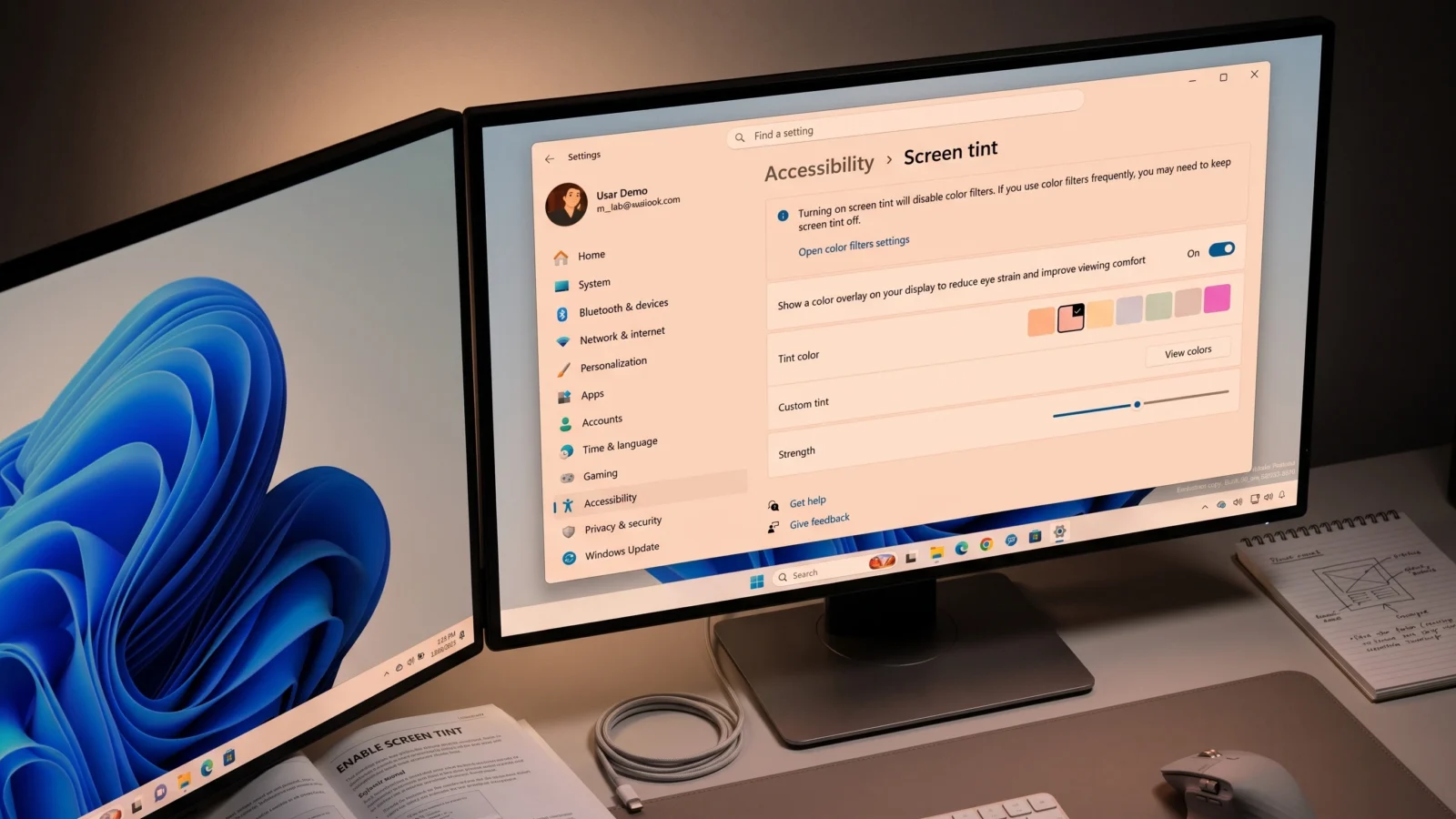 كيفية تفعيل صبغة الشاشة في Windows 11