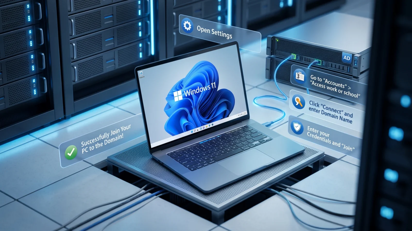 ربط وفصل Windows 11 عن نطاق Active Directory