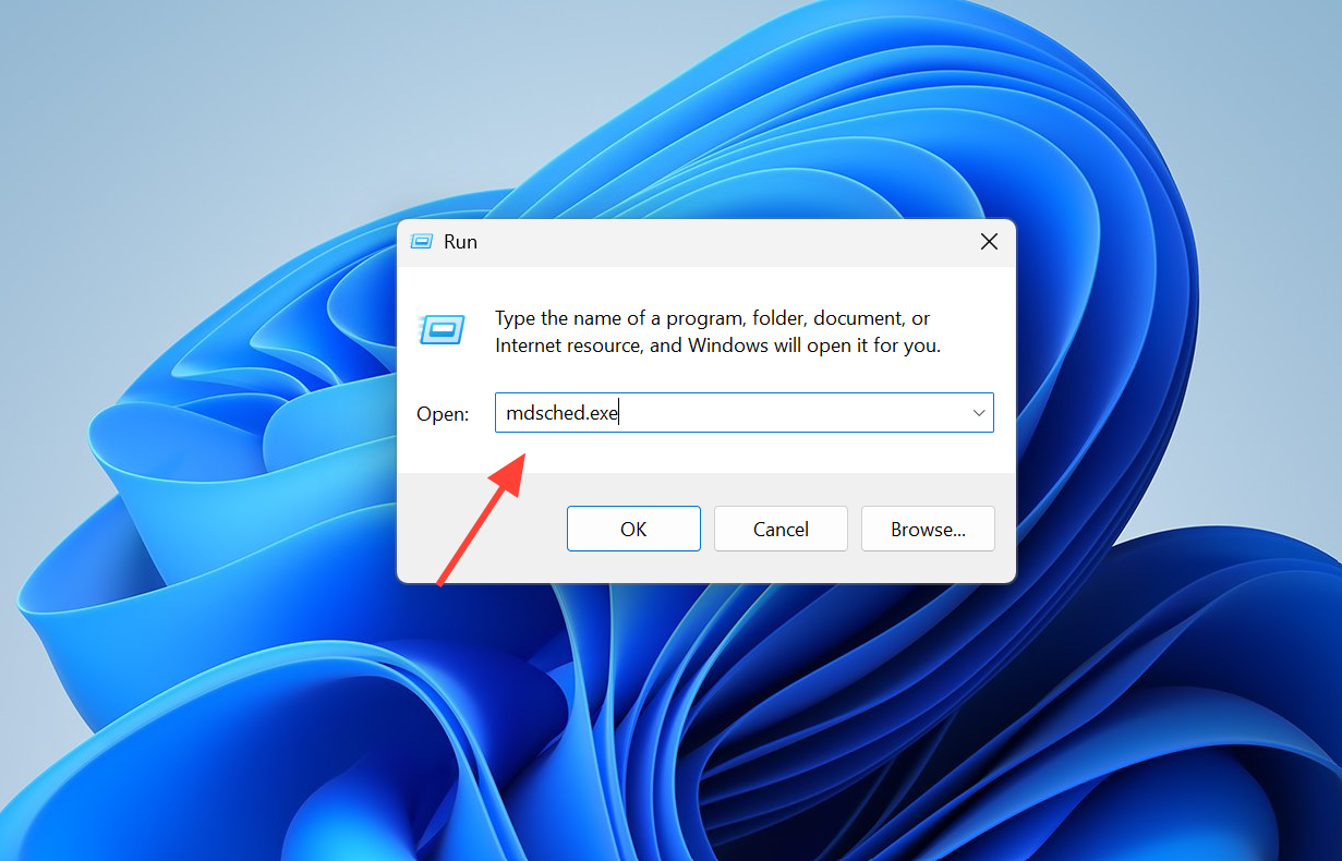 نافذة تشخيص ذاكرة Windows