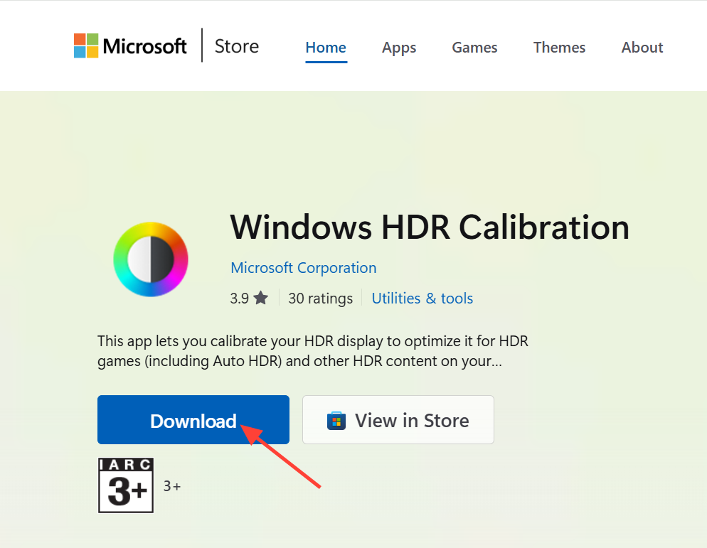 صورة لتطبيق معايرة HDR في Windows 11