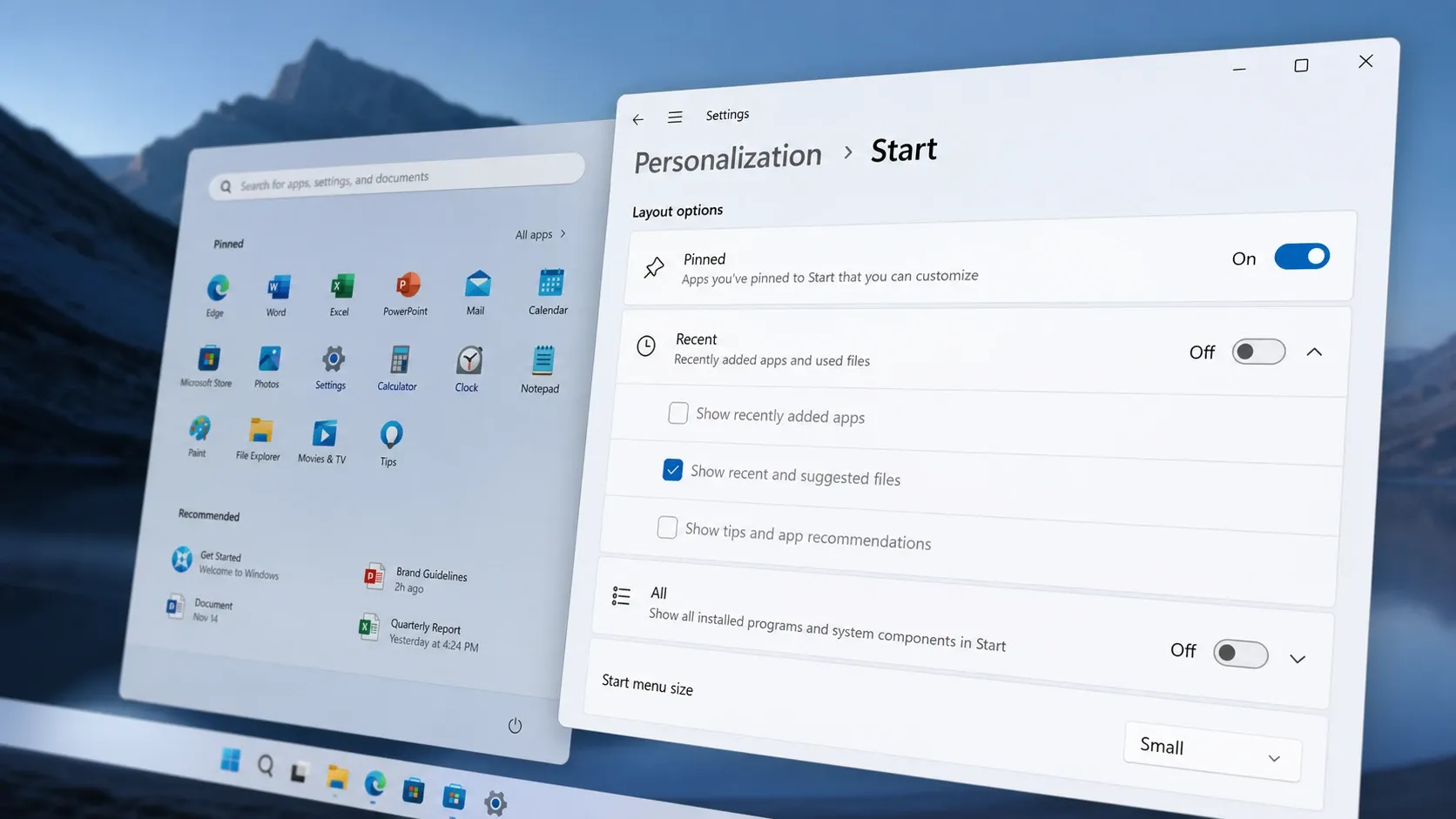 طريقة تفعيل قائمة ابدأ القابلة لتغيير الحجم في Windows 11 لمستخدمي Insider