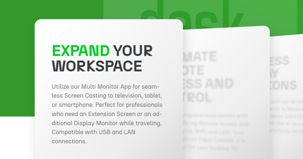 صورة توضيحية لتطبيق Spacedesk يحول لابتوب إلى شاشة ثانية.