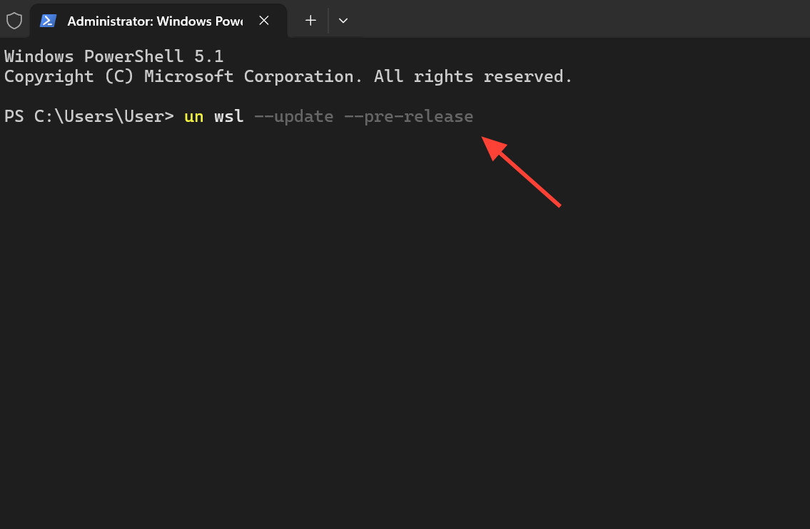 لقطة شاشة لأمر wslc --version في Windows Terminal يظهر رقم الإصدار 2.9.3.0