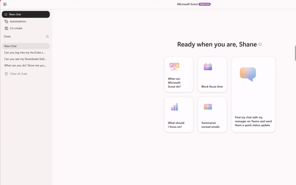 واجهة Microsoft Scout تعرض طلبًا لتشغيل أمر Git وتنتظر الموافقة