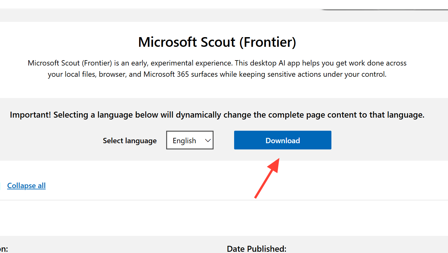 واجهة Microsoft Scout تعرض تنفيذ الأوامر