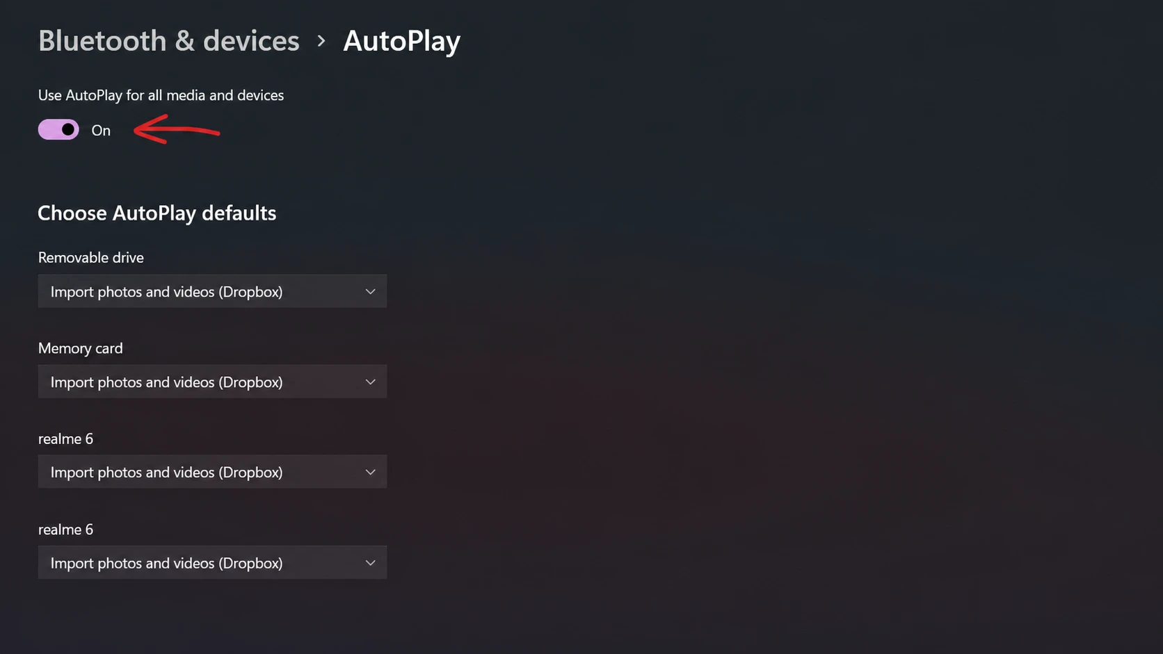 تفعيل ميزة AutoPlay