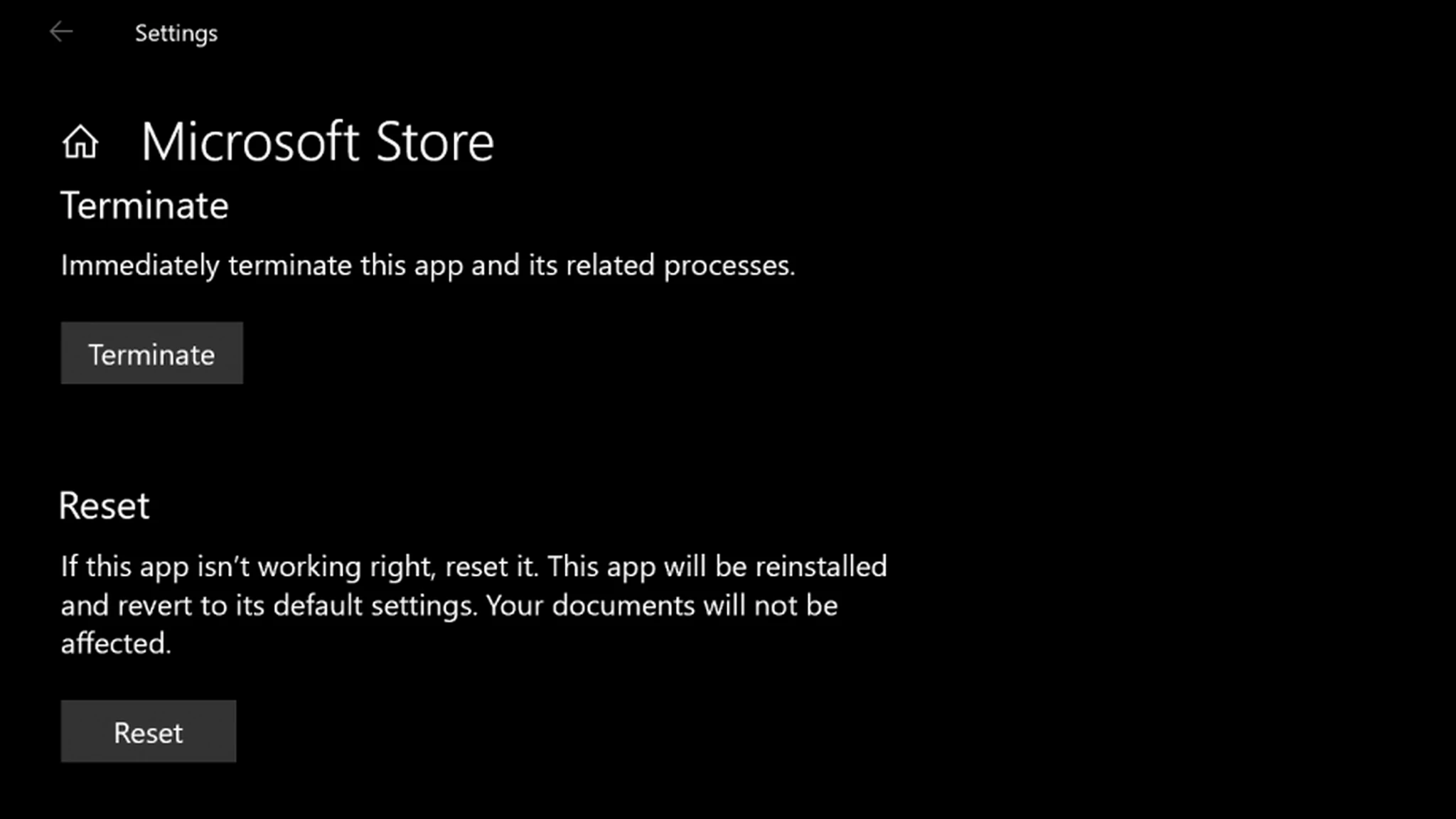 إعادة تعيين Microsoft Store على Windows 10