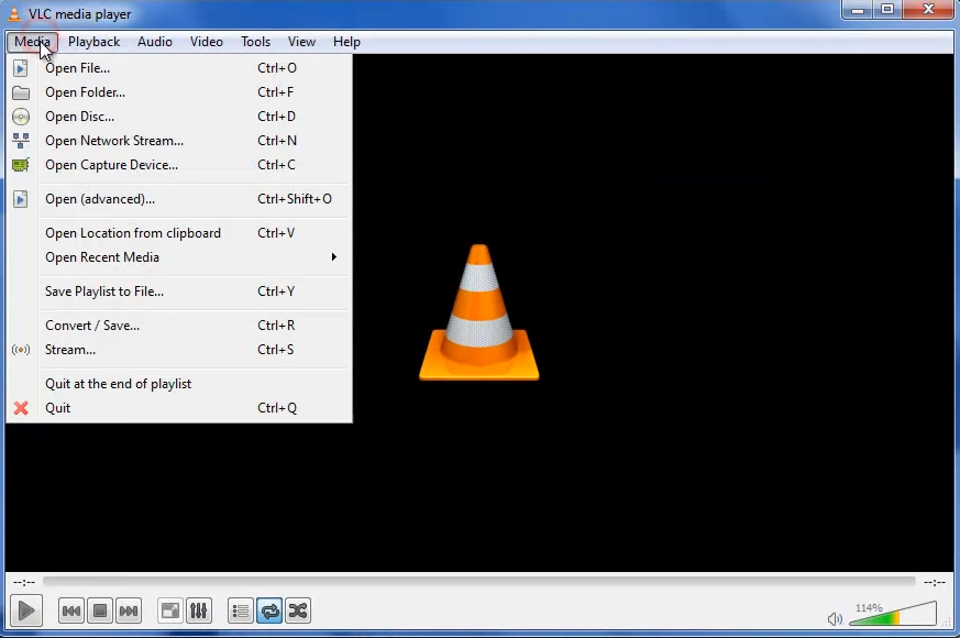 قائمة Media في VLC