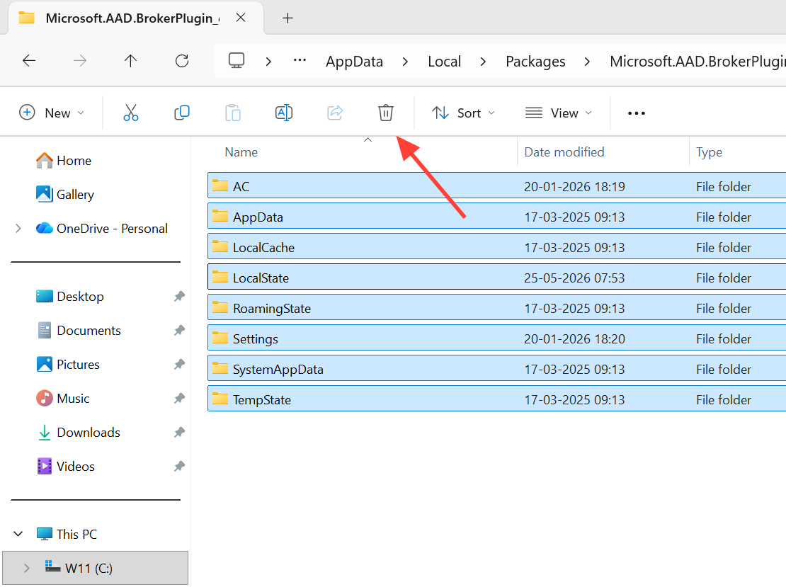 صورة توضح إعدادات الحسابات في Windows لإصلاح خطأ تسجيل الدخول في Microsoft 365