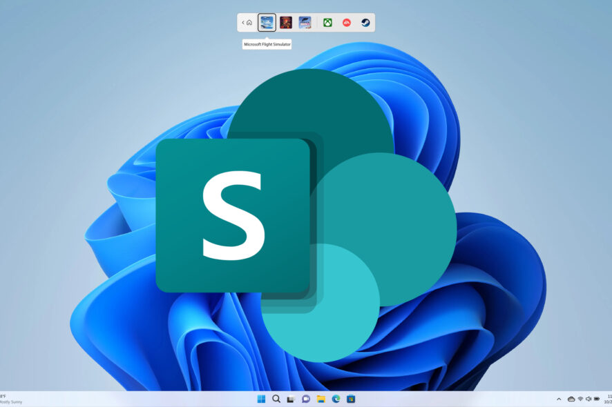 لقطة شاشة لخطأ Microsoft SharePoint توقف عن العمل