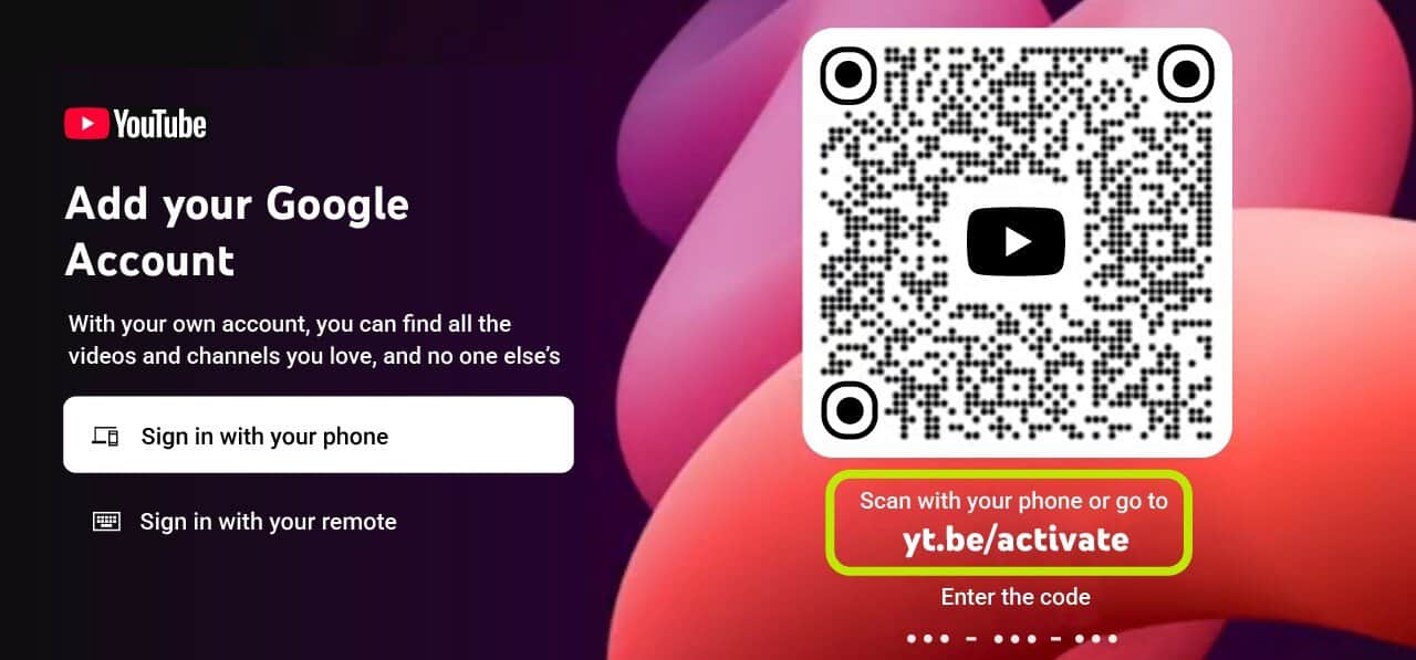 زر تسجيل الدخول في YouTube TV