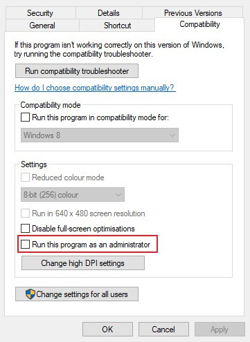 إعداد تشغيل Steam كمسؤول
