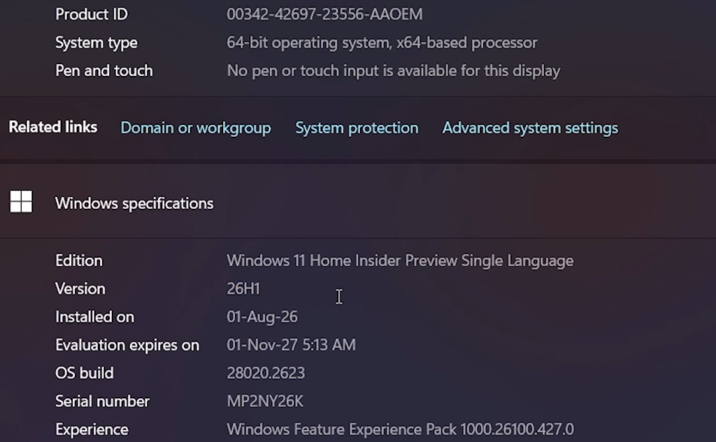 صورة توضيحية لتحديث Windows 11 26H1 Build 28000.2796 (KB5120996) وما يغيره