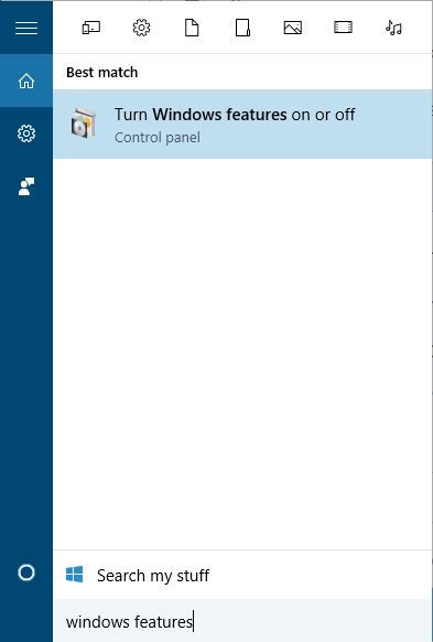 نافذة ميزات Windows