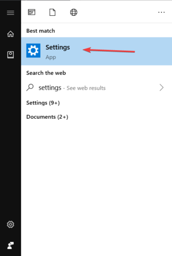 النقر على إعدادات Windows