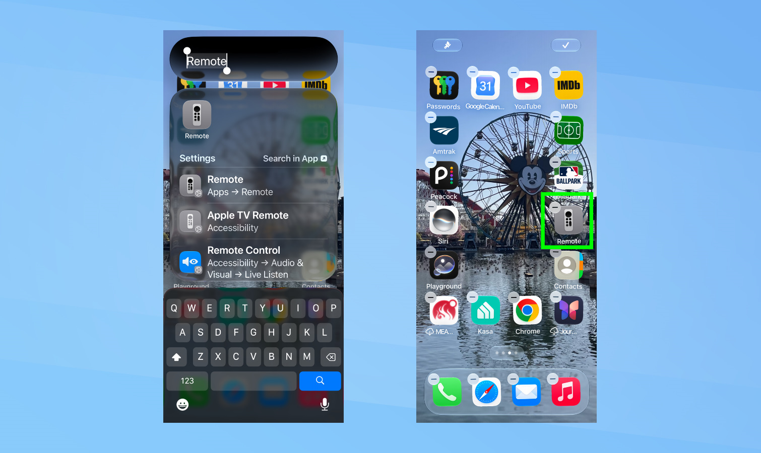 iOS 27 - ضع جهاز التحكم الخاص بـ Apple TV على الشاشة الرئيسية لجهاز iPhone.