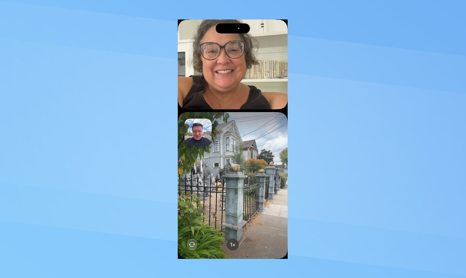 iOS 27 - استخدام كاميرات iPhone المتعددة أثناء مكالمة FaceTime.