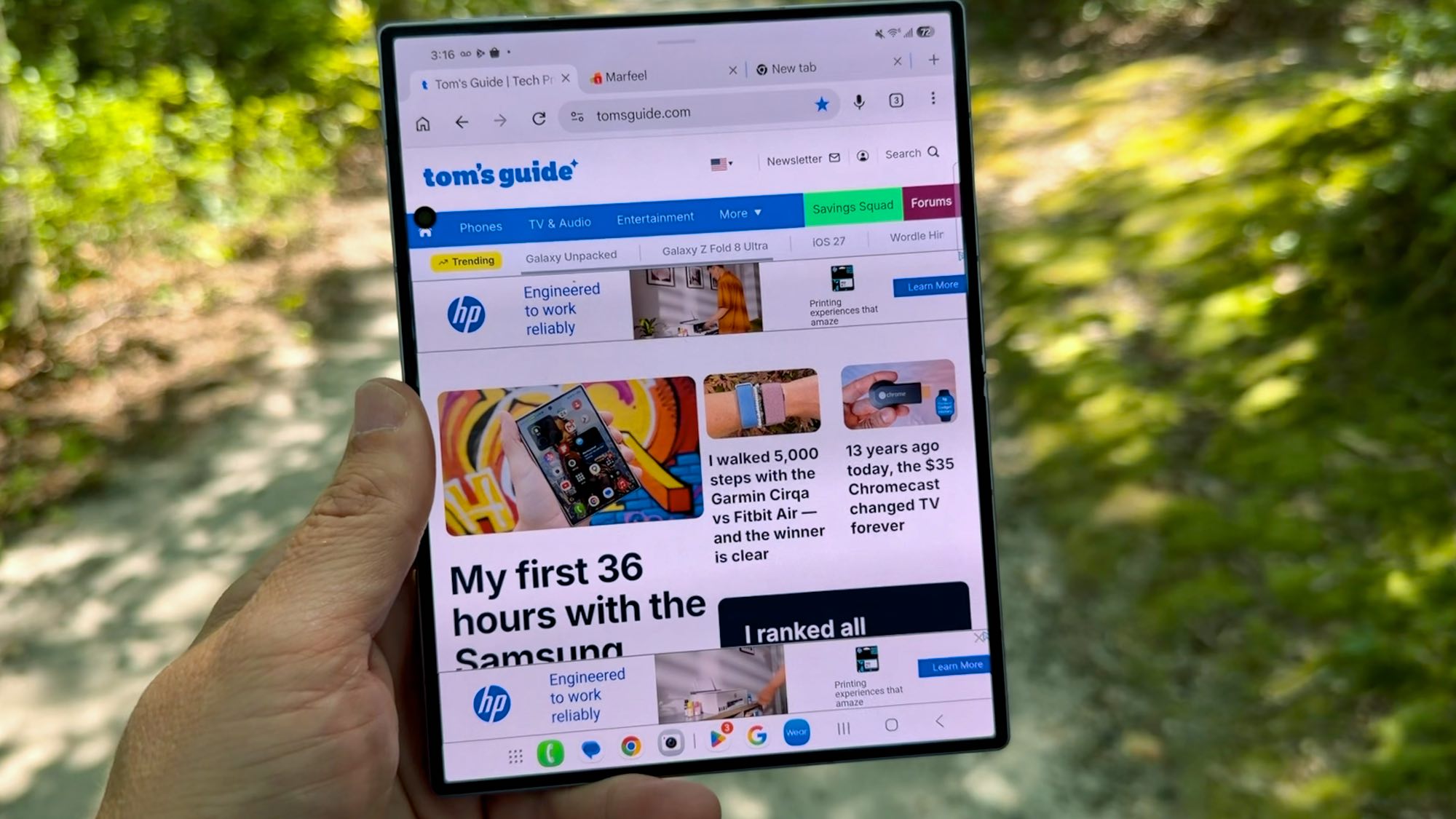 شاشة Galaxy Z Fold 8 بنسبة 3:4 للقراءة