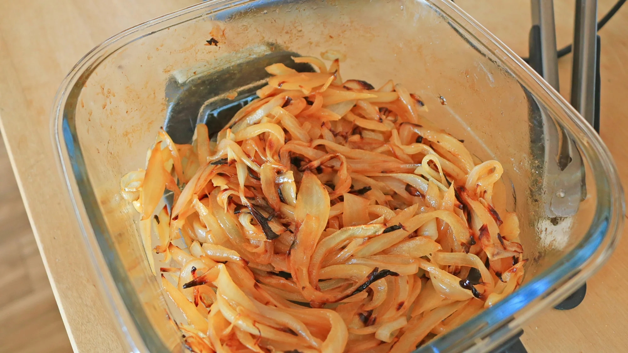 Caramelized onions in the Ninja Crispi container.