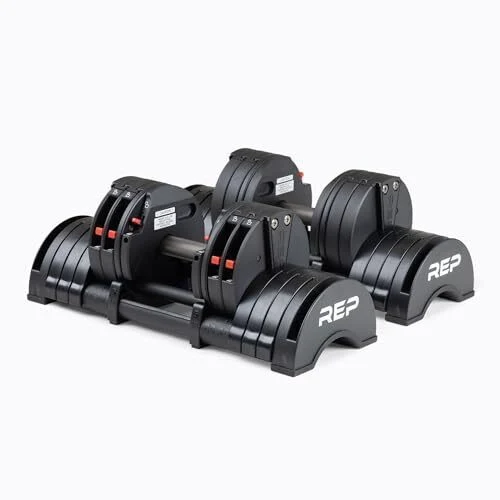 Rep Fitness Quickdraw Adjustable Dumbbells, Multiple weight ranges available including: 5-30, 5-40,5-50 and 5-60 lbs (5-30 lbs)