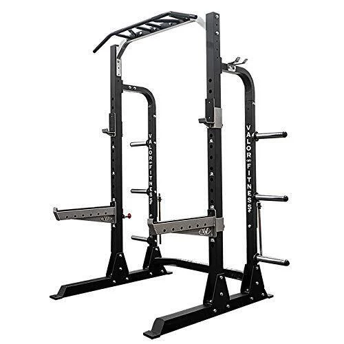 Valor Fitness Power Rack Squat Stand - Multi-Grip Pull-Up Bar with Adjustable Height, Plate Storage, and Resistance Band Pegs– Max 1000 lb - Home Gym