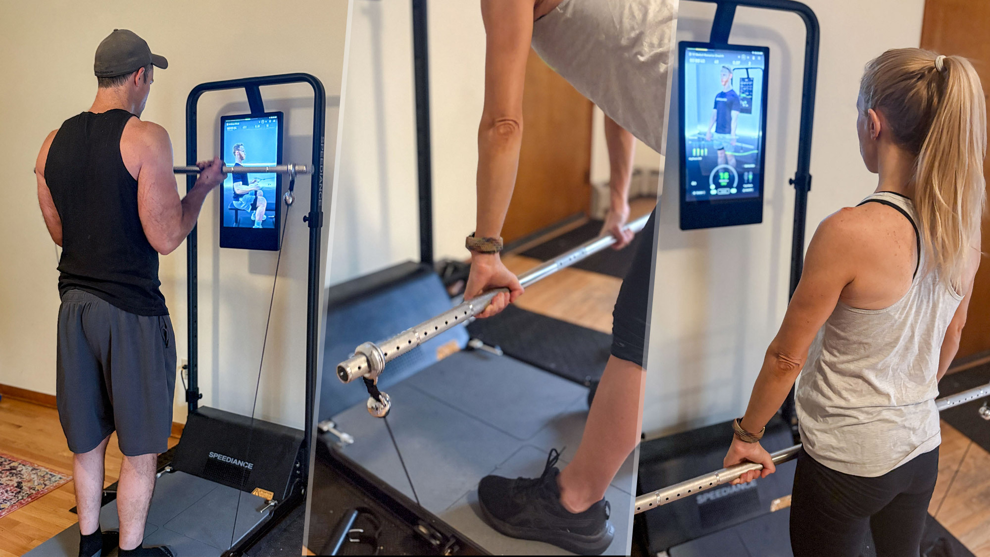 Amanda Caswell and husband using the Speediance