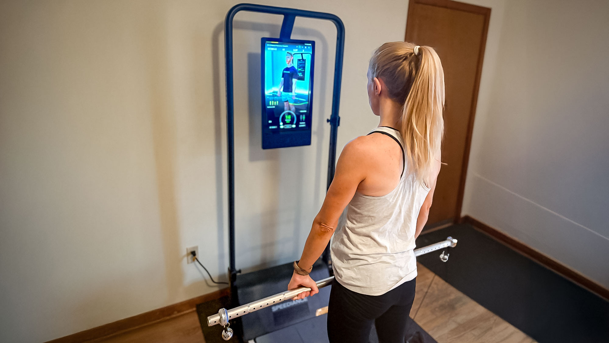 Amanda Caswell using the Speediance