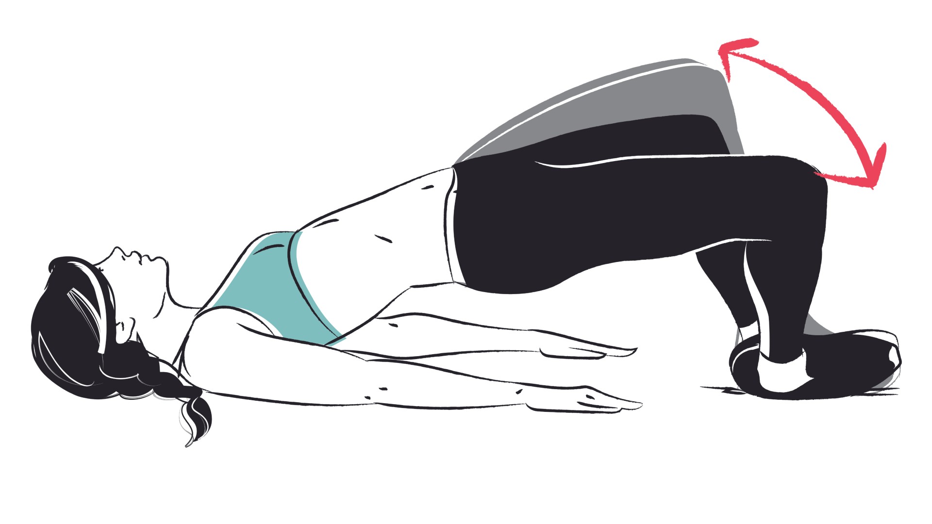 Vector female butterfly glute bridge