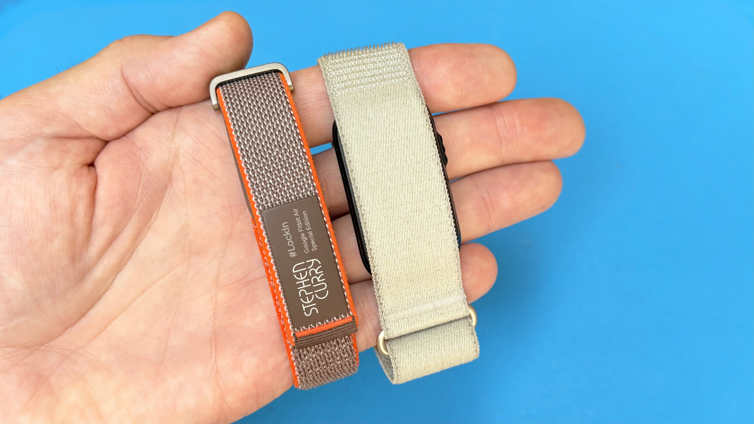 لقطة مقربة لجهاز Fitbit Air بجانب Garmin Cirqa